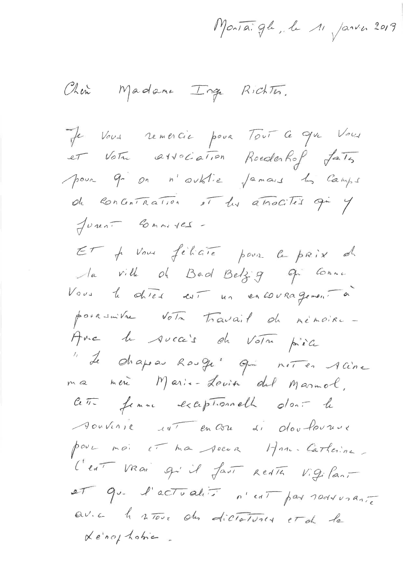Brief Patrick del Marmol Seite 1